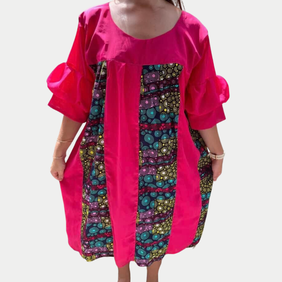Robe longue avec manches/Rose