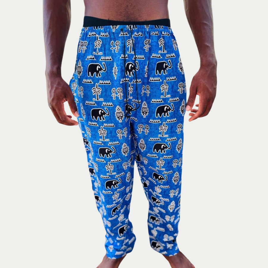 Pantalon bleu/éléphants