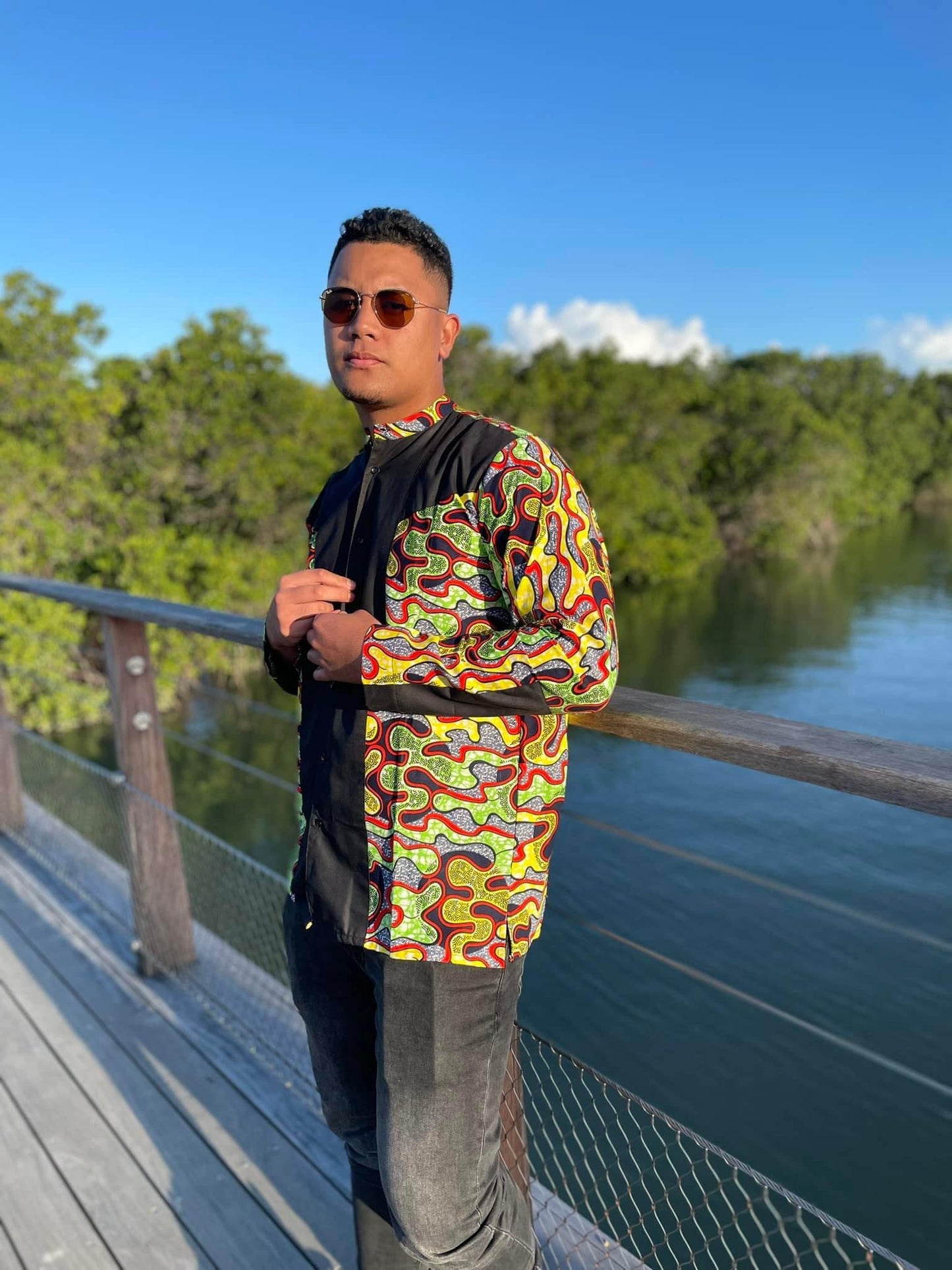 Chemise Noir/Motifs