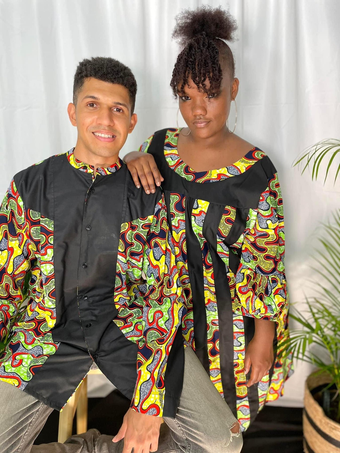 Chemise Noir/Motifs