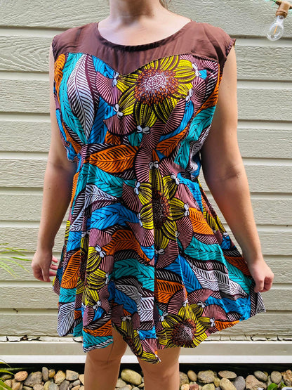 Robe multicolor patineuse